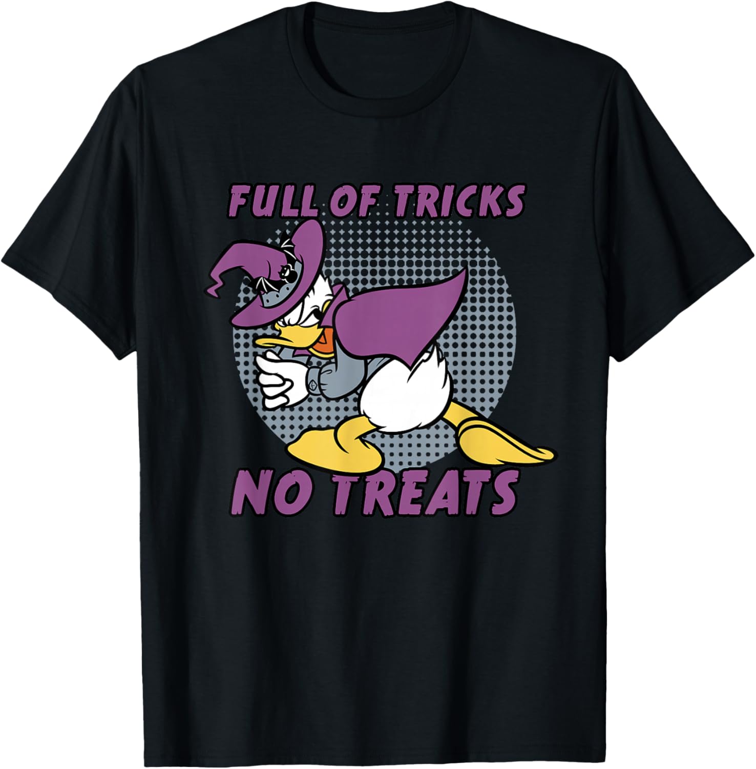 Disney Donald Duck Full of Tricks No Treats 80s Halloween T-Shirt - T-Shirt | Black