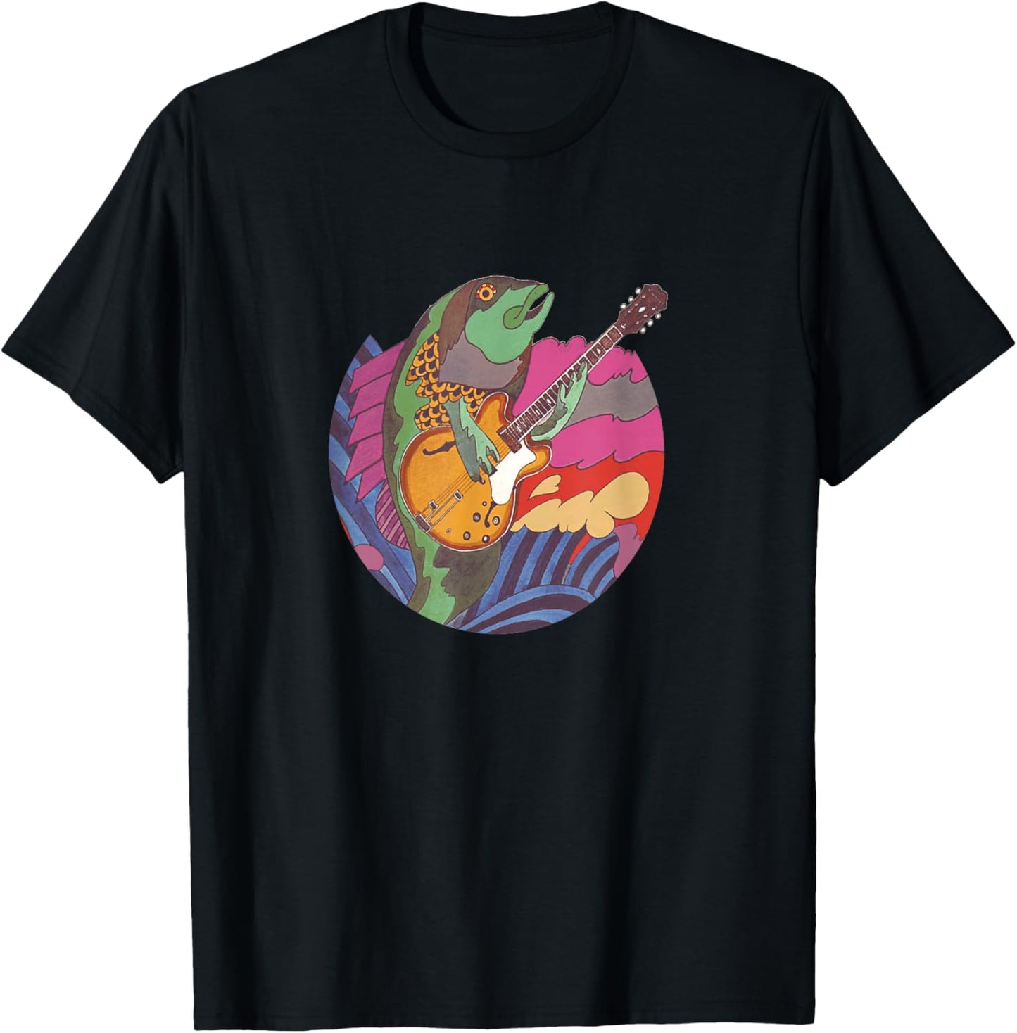 Kingfish guitar playing Fish T-Shirt - T-Shirt | Black