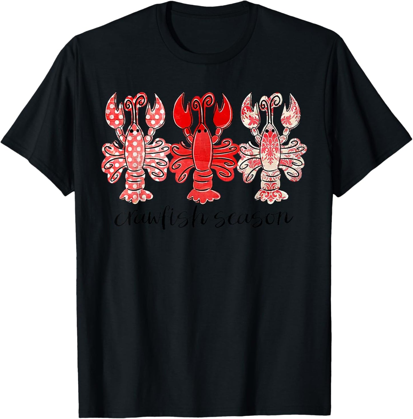 Crawfish Season Crawfish Shirt, Love Crawfish , -Adults, Grey, Small, Short Sleeve T-Shirt - T-Shirt | Black