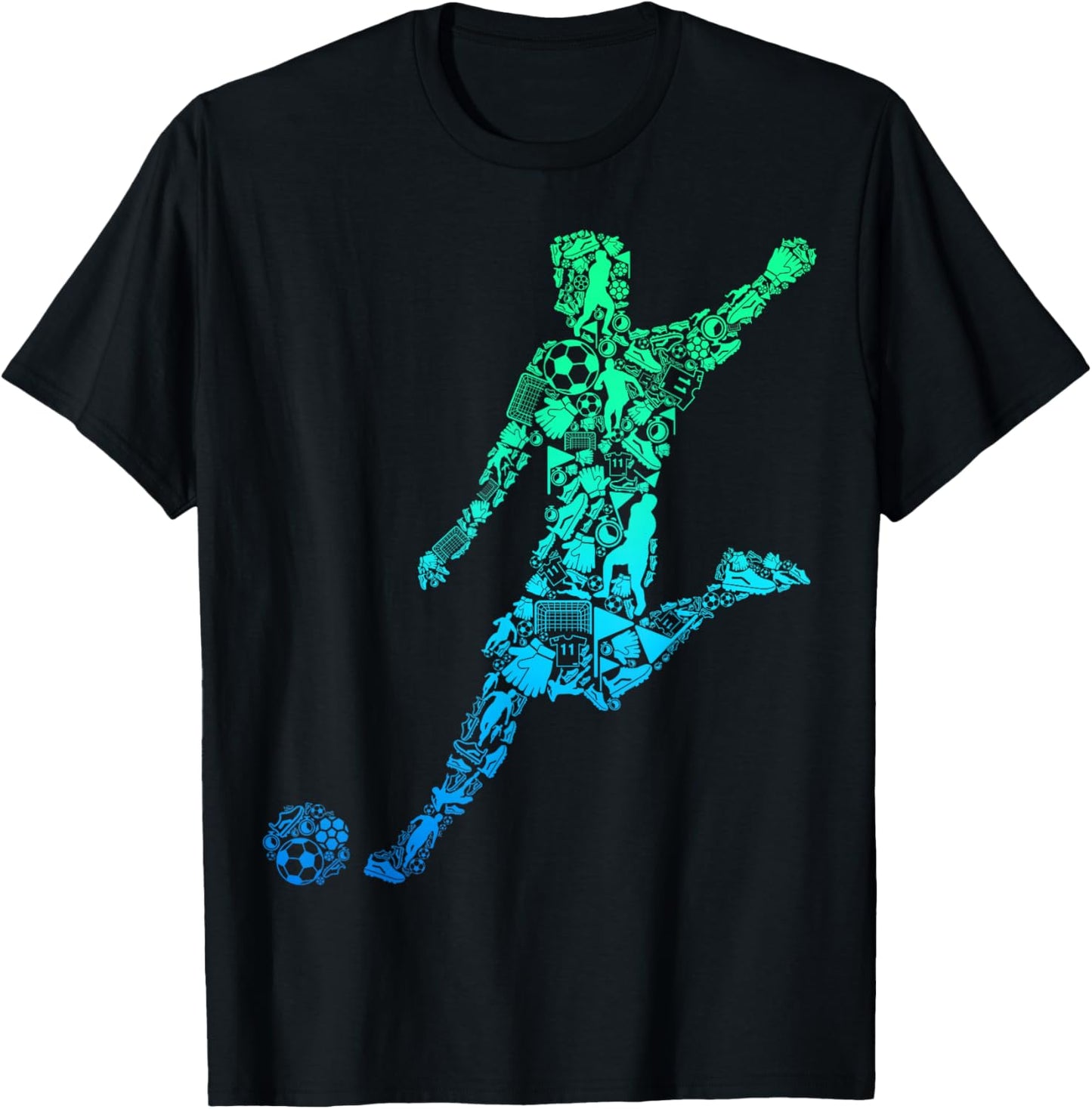 Soccer Player Boys Kids Youth Men T-Shirt - T-Shirt | Black