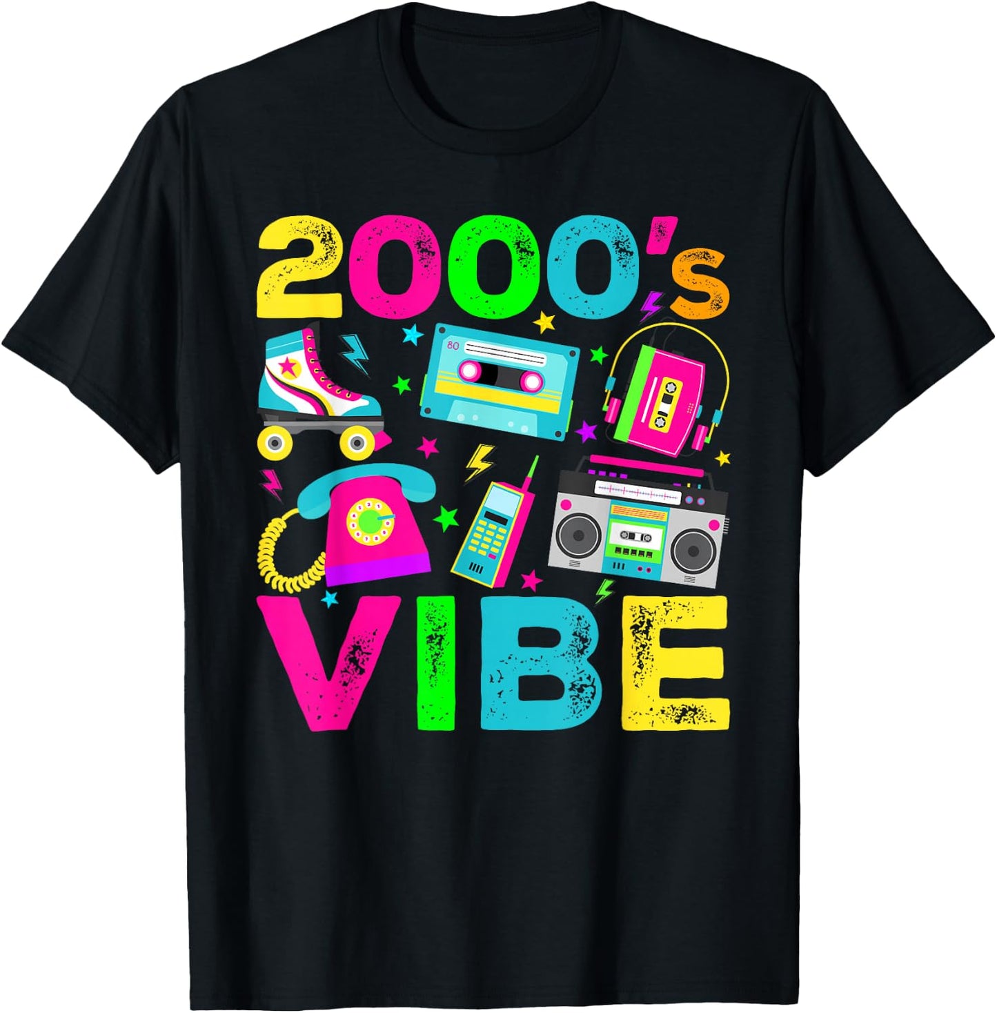 2000s Vibe 2000's Vintage Style 2000s Retro Party T-Shirt - T-Shirt | Black