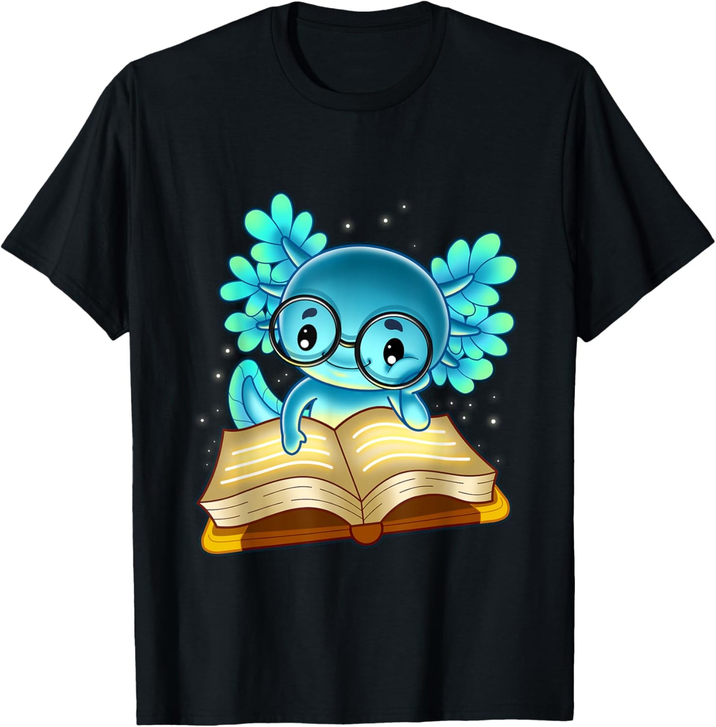 Axolotl Read Book Ambystoma Mexicanum Mexican Walking Fish T-Shirt - T-Shirt | Black