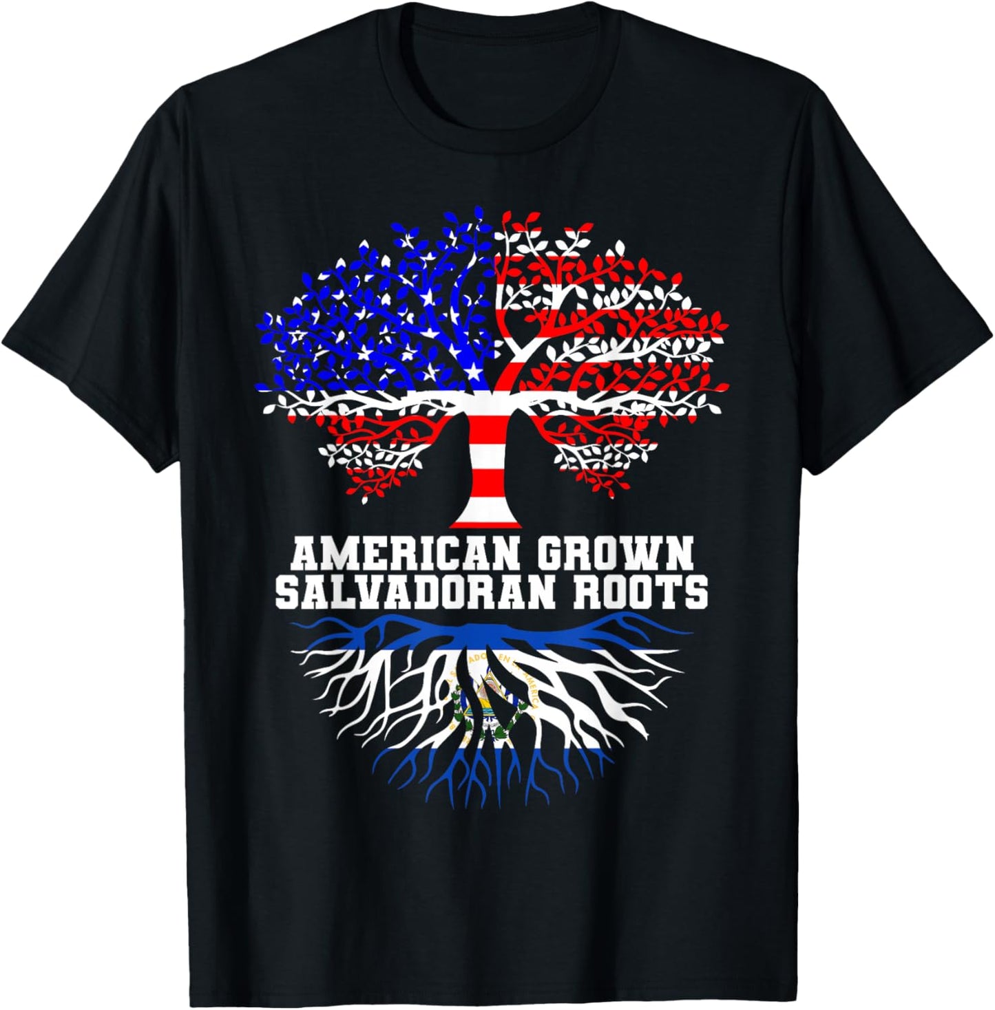 El Salvador American Salvadoran Roots Heritage Patriotic T-Shirt - T-Shirt | Black