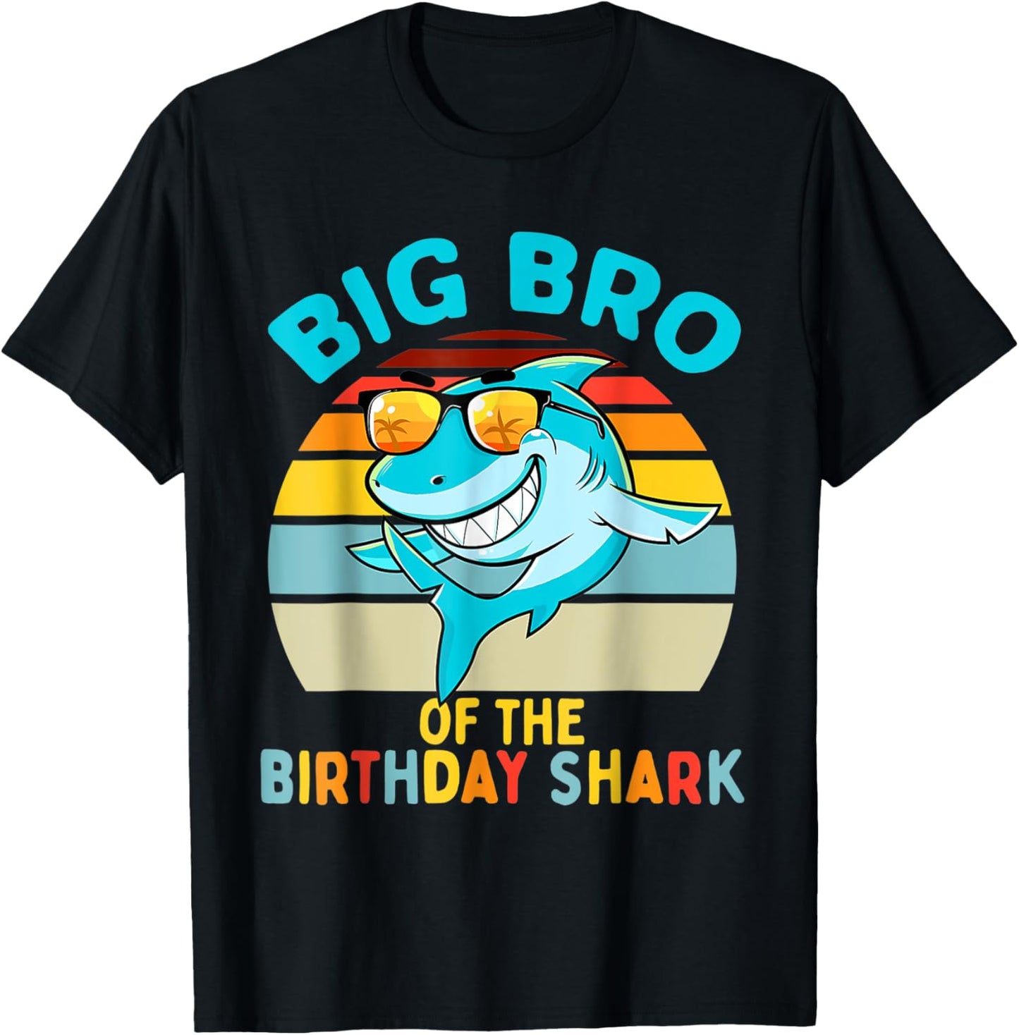 Big Bro of the Shark Birthday Brother Matching Family T-Shirt - T-Shirt | Black