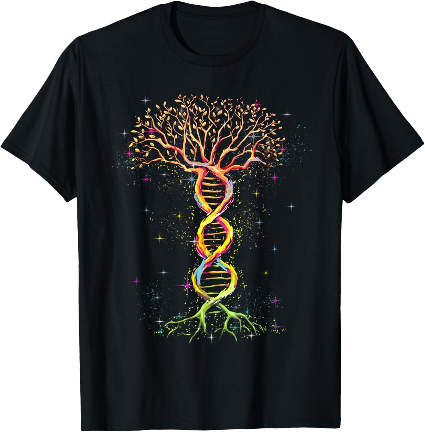 DNA Tree Funny Tree Life Genetic Biologist Earth Day Humor T-Shirt - T-Shirt | Black