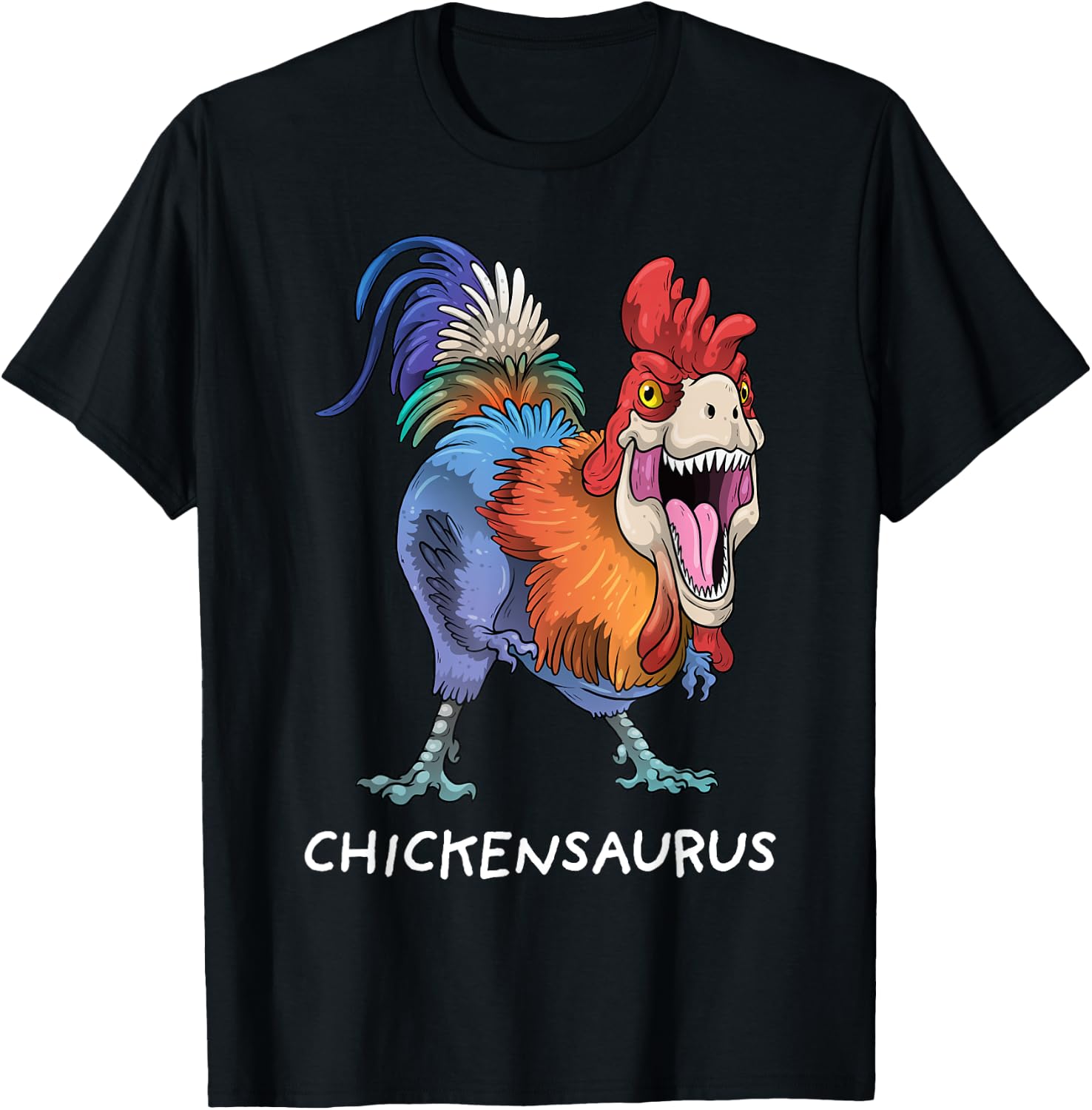 Dinosaur Chicken Shirt Chickensaurus Rex Funny Dino Rooster T-Shirt - T-Shirt | Black