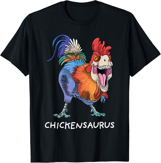 Dinosaur Chicken Shirt Chickensaurus Rex Funny Dino Rooster T-Shirt - T-Shirt | Black