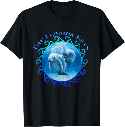 The Florida Keys Florida Vacation Swimming Manatees T-Shirt - T-Shirt | Black