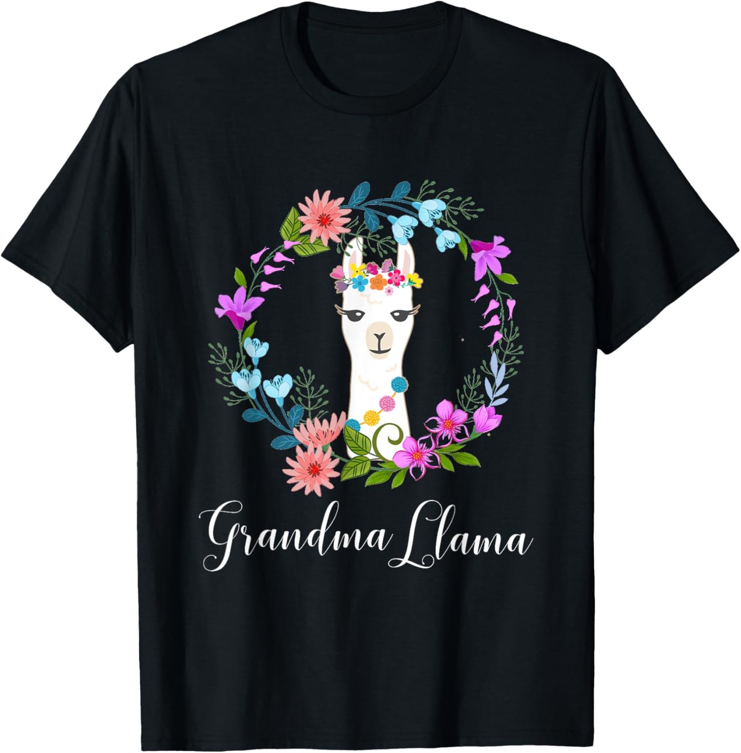 Cute Grandma Llama for Alpaca fans T-Shirt - T-Shirt | Black