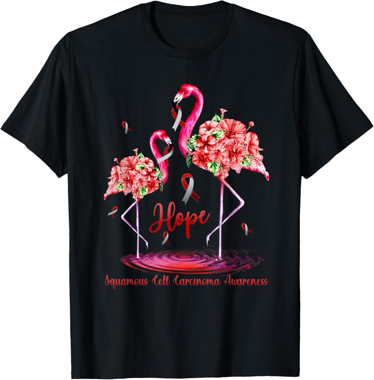 Flamingo Squamous Cell Carcinoma Awareness T-Shirt - T-Shirt | Black
