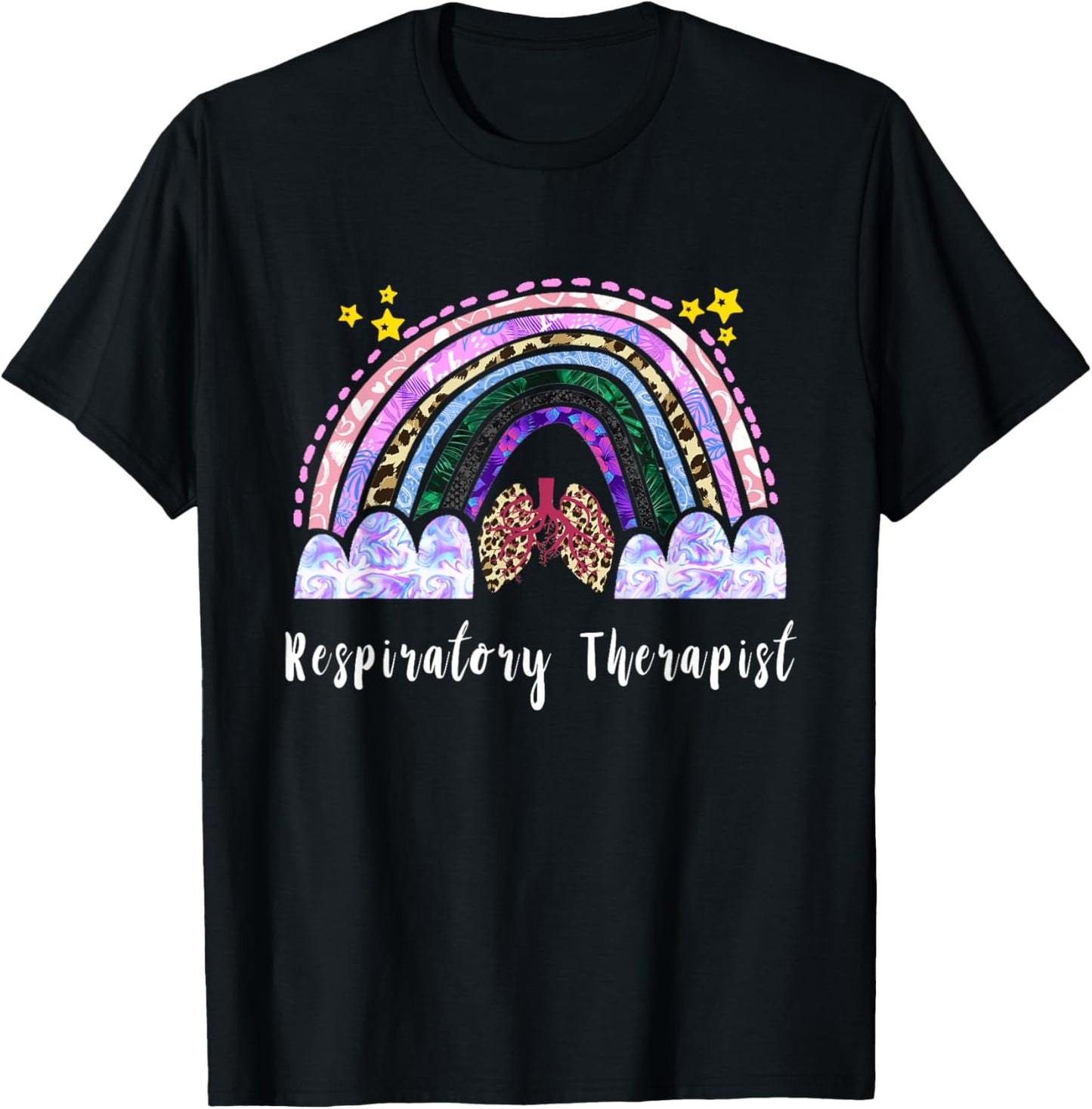 Respiratory Therapist Lung Rainbow Lung Respiratory Therapy T-Shirt - T-Shirt | Black