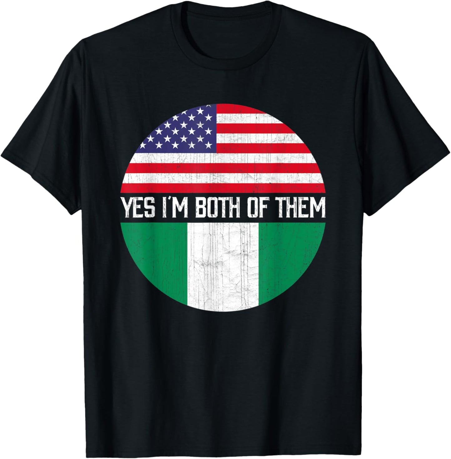 Half American Half Nigerian USA Flag Family Heritage Women Kids Men T-Shirt - T-Shirt | Black