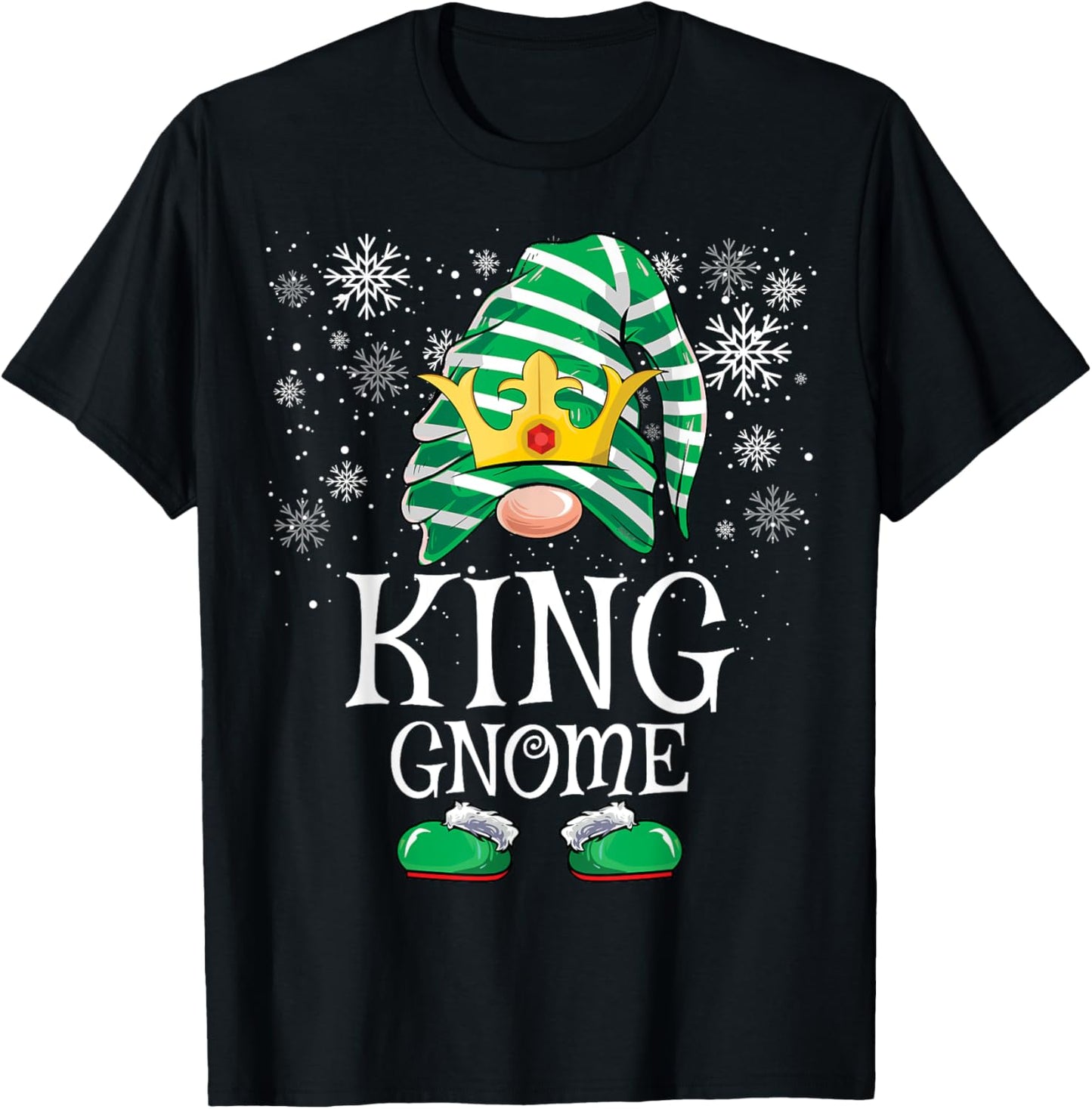 King Gnome Matching Family Gnomes Funny Christmas T-Shirt - T-Shirt | Black