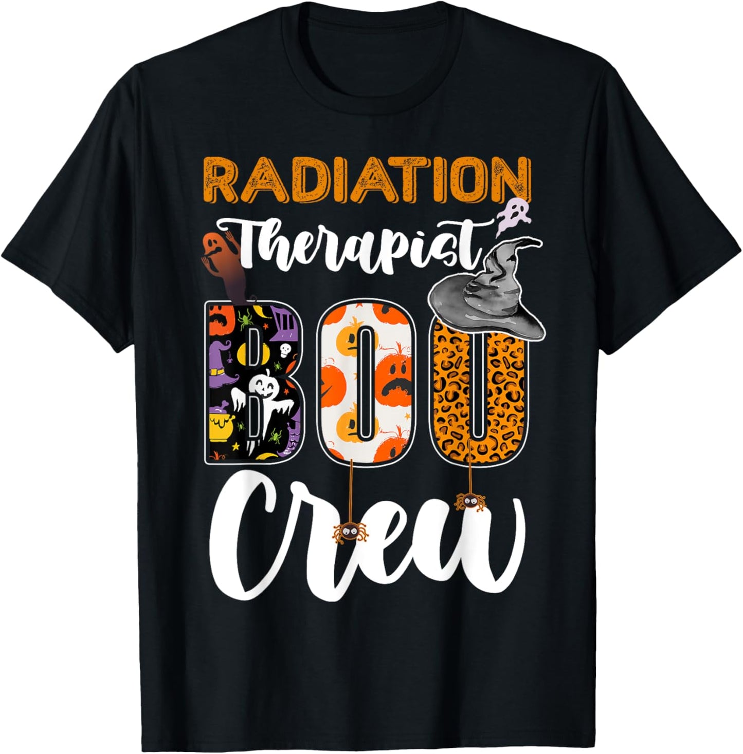Radiation Therapist Boo Crew Ghost Therapy Halloween Match T-Shirt - T-Shirt | Black