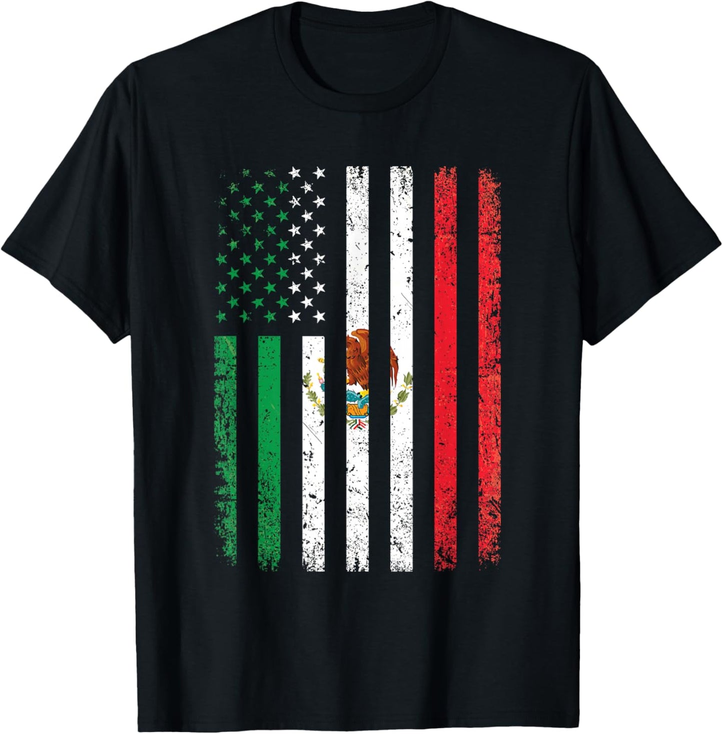 Mexico Flag Gift 4th of July USA American Mexican Flag T-Shirt - T-Shirt | Black