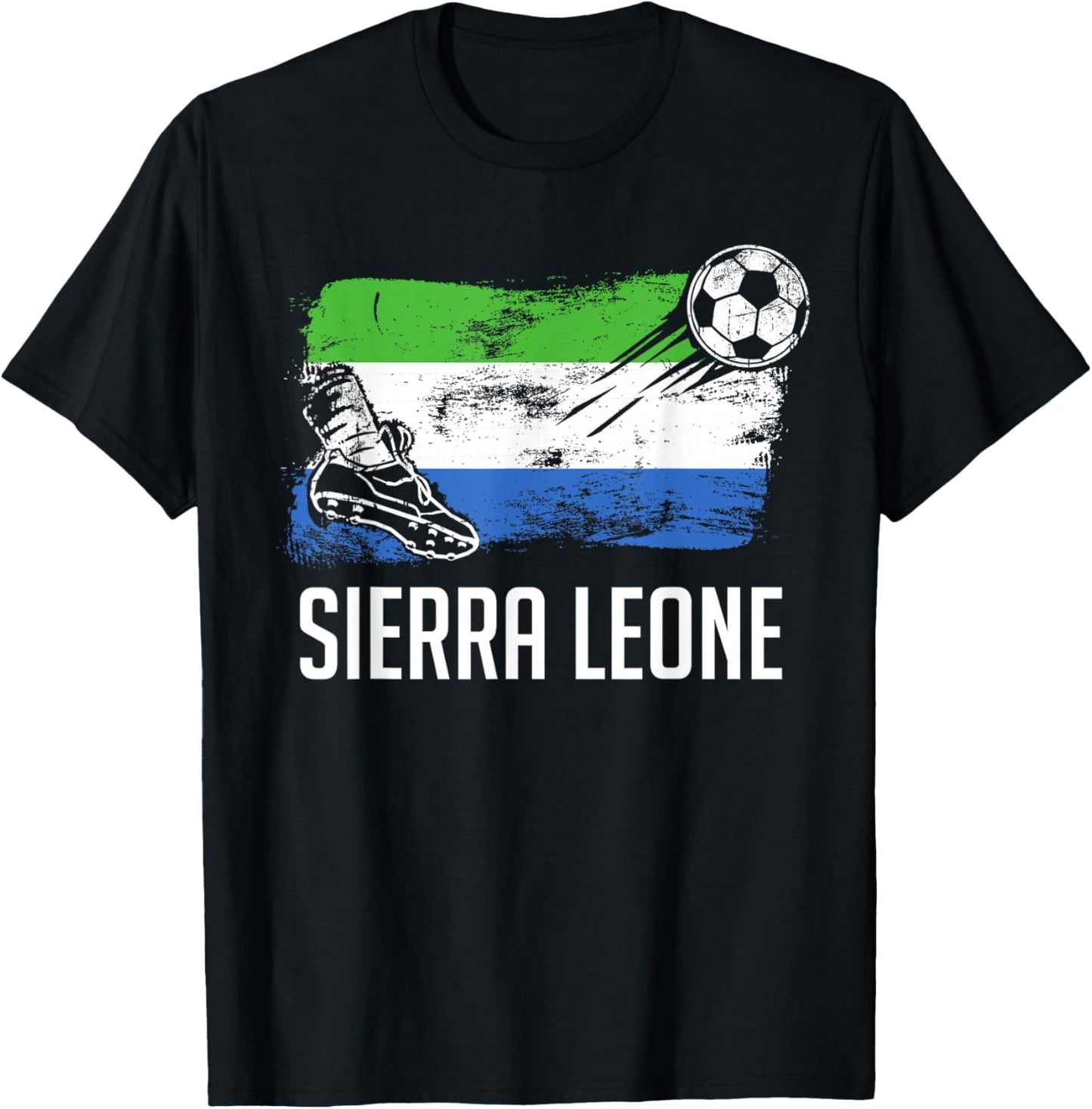 Sierra Leone Flag Jersey Sierra Leonian Soccer Team T-Shirt - T-Shirt | Black