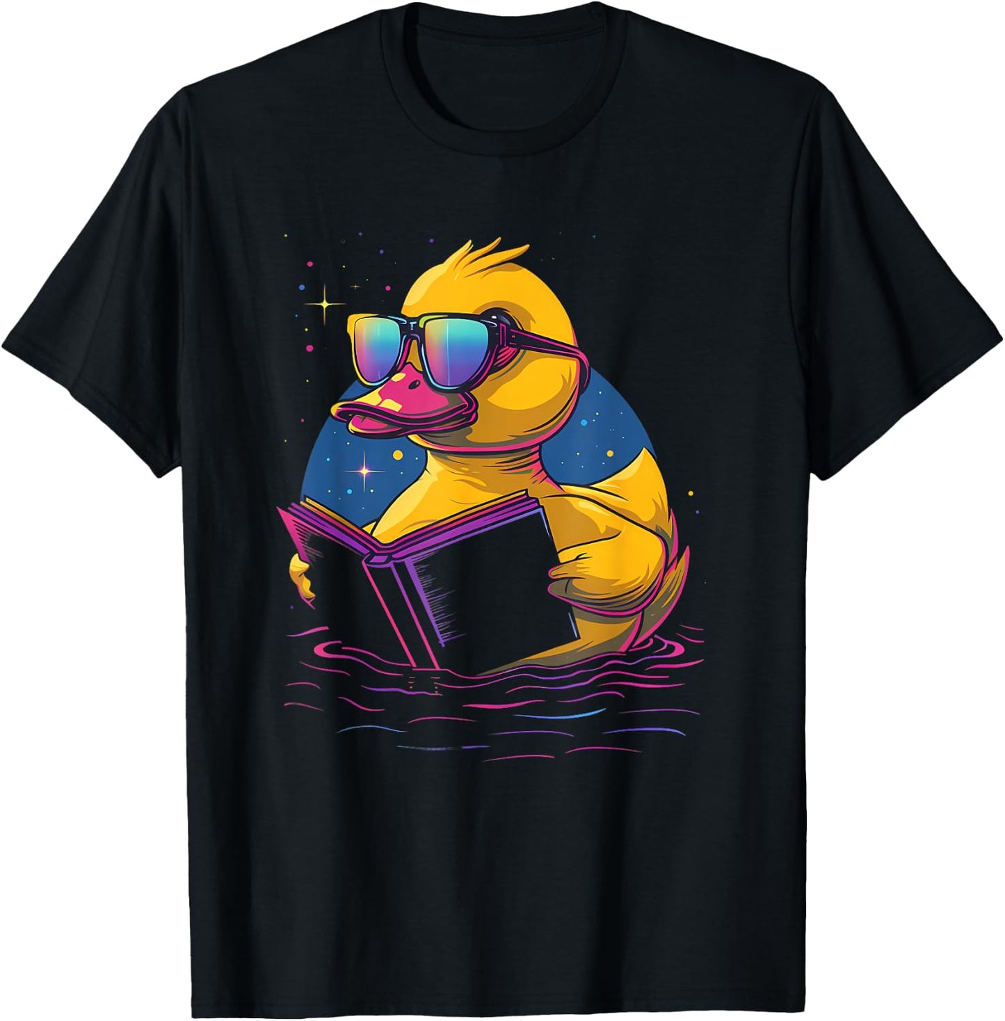 Rubber Duck Rubber Duckie Reading Book Rubber Duckling T-Shirt - T-Shirt | Black