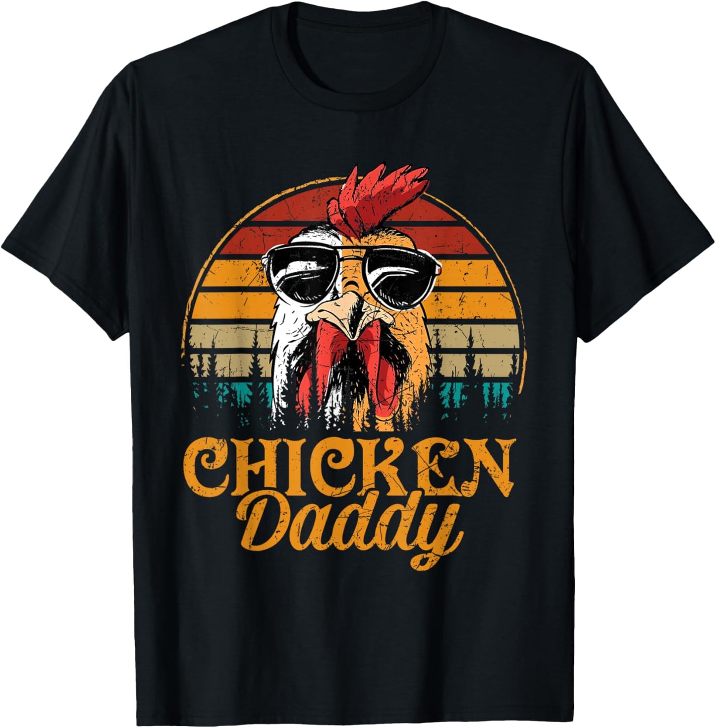 Chicken Daddy Vintage Poultry Farmer Funny Fathers Day T-Shirt - T-Shirt | Black