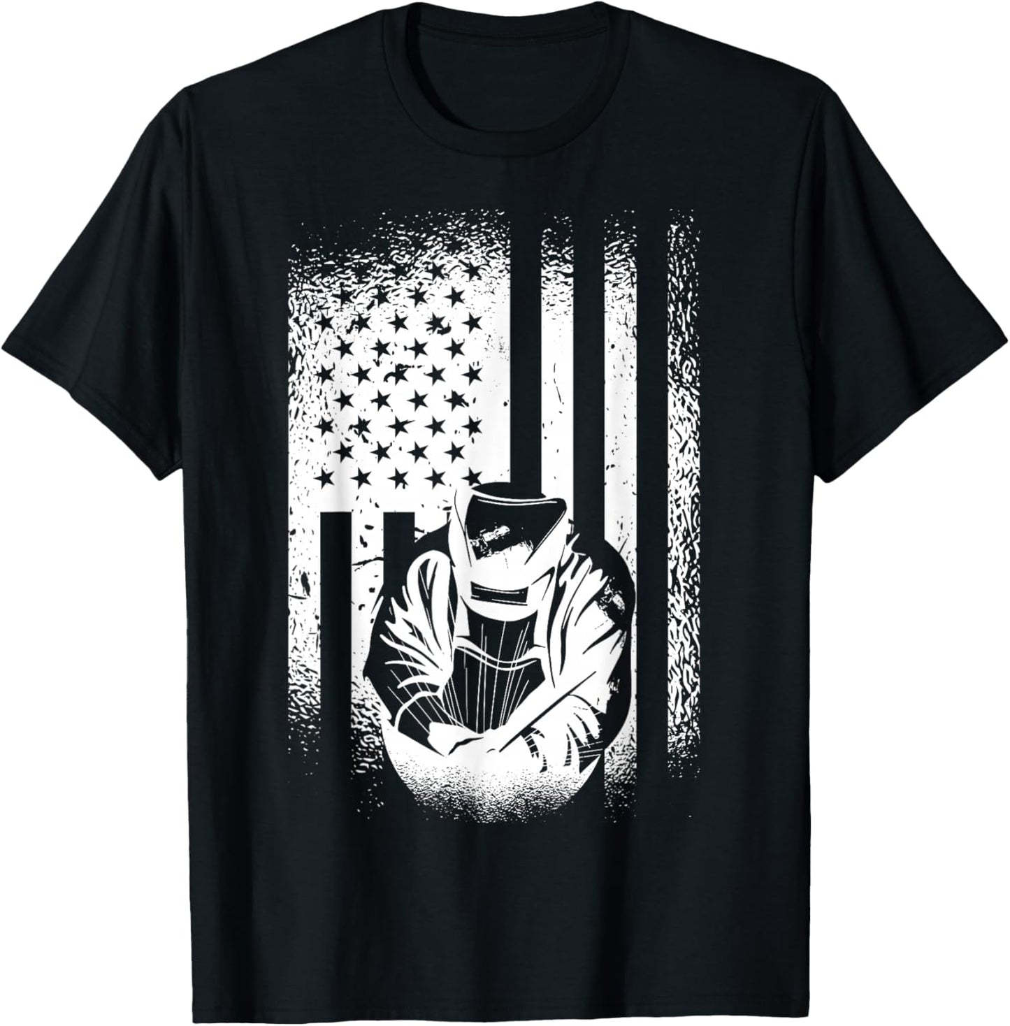 American Flag Welder Patriotic Welder Men's Welding Gift T-Shirt - T-Shirt | Black