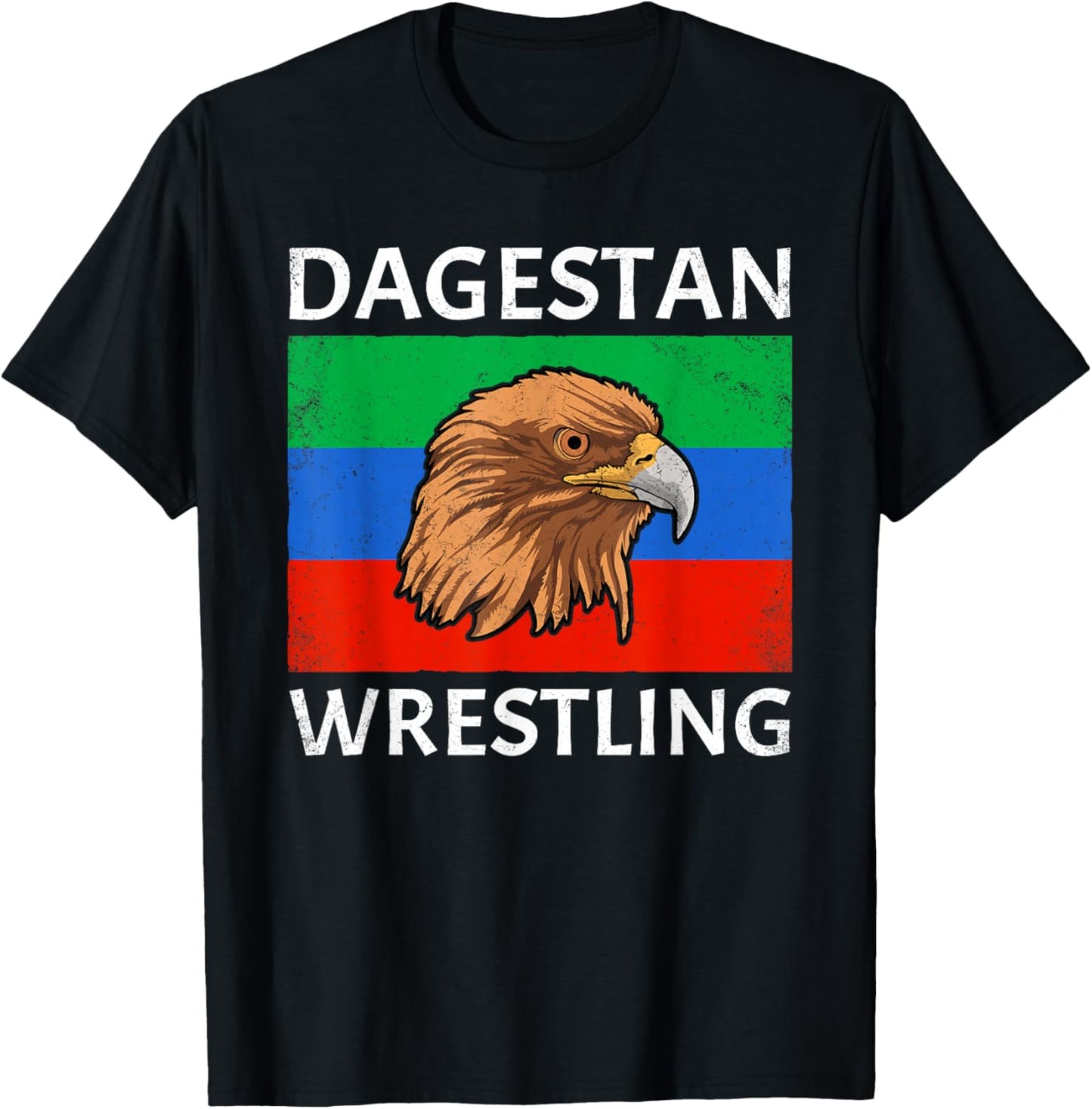 Sambo Dagestan Wrestling Eagle Dagestan Flag T-Shirt - T-Shirt | Black