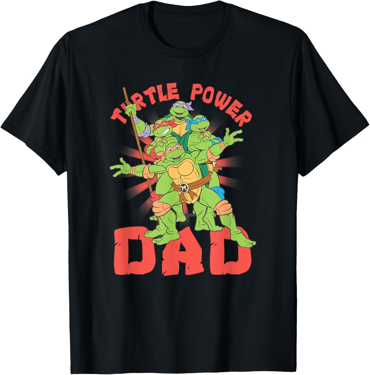 Teenage Mutant Ninja Turtles Dad Turtle Power Poster T-Shirt - T-Shirt | Black