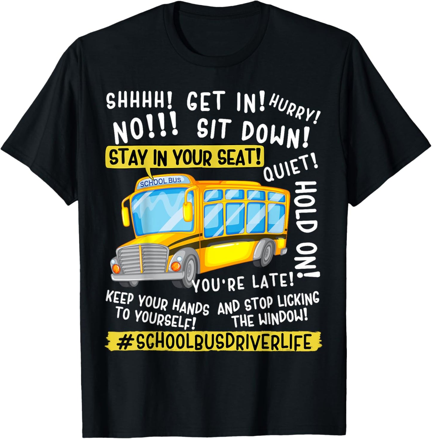 Funny School Bus Driver Life Last Day of School Teacher Kids T-Shirt - T-Shirt | Black