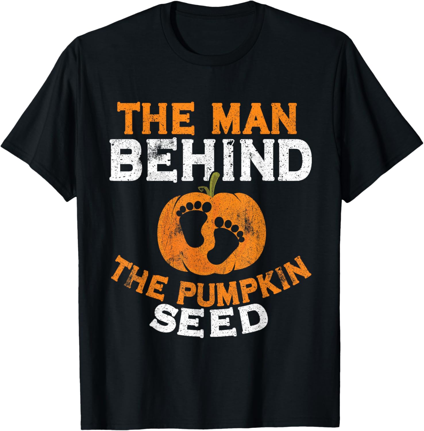 Halloween Pregnancy Dad The Man Behind The Pumpkin Seed T-Shirt - T-Shirt | Black