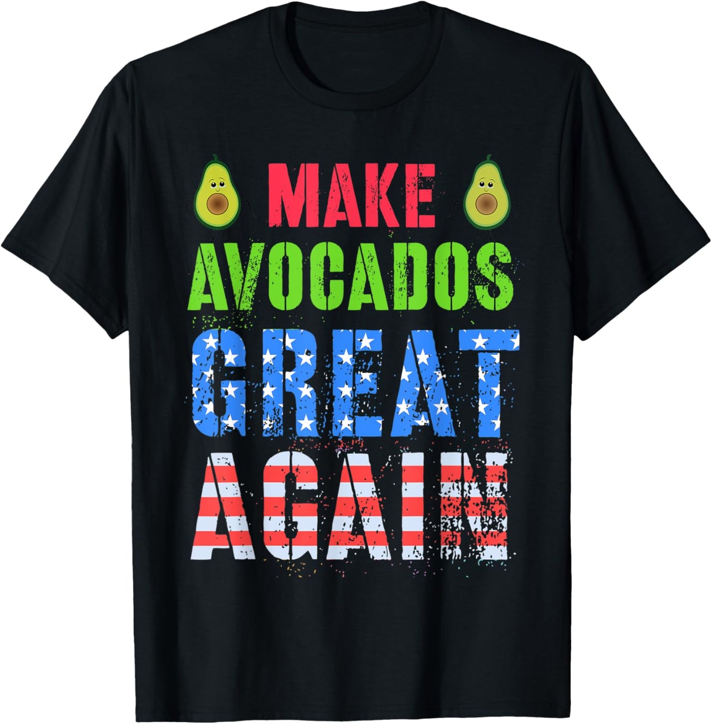 Cinco de Mayo MAKE AVOCADO GREAT AGAIN Squad American Family T-Shirt - T-Shirt | Black