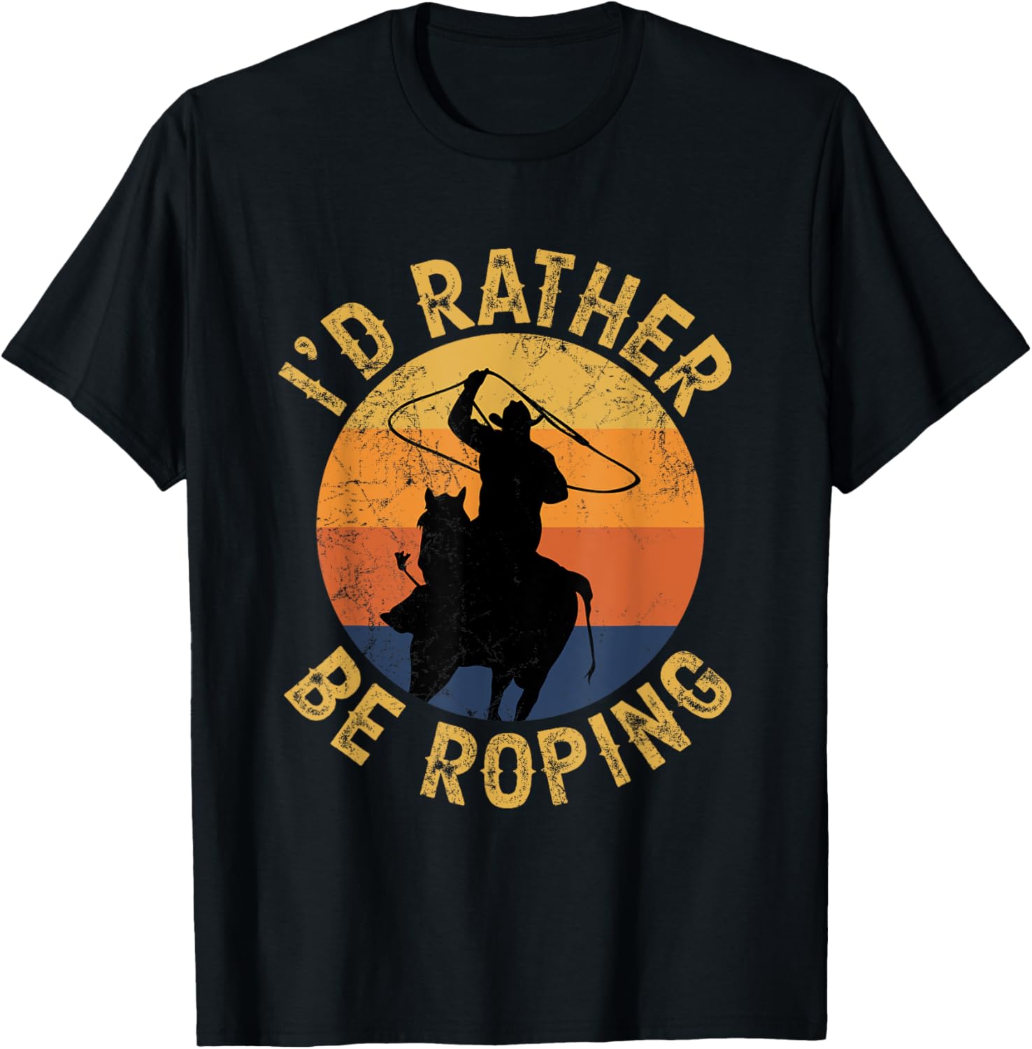 Funny Roping Horse Rodeo Team Roping Cowboy Cowgirl T-Shirt - T-Shirt | Black
