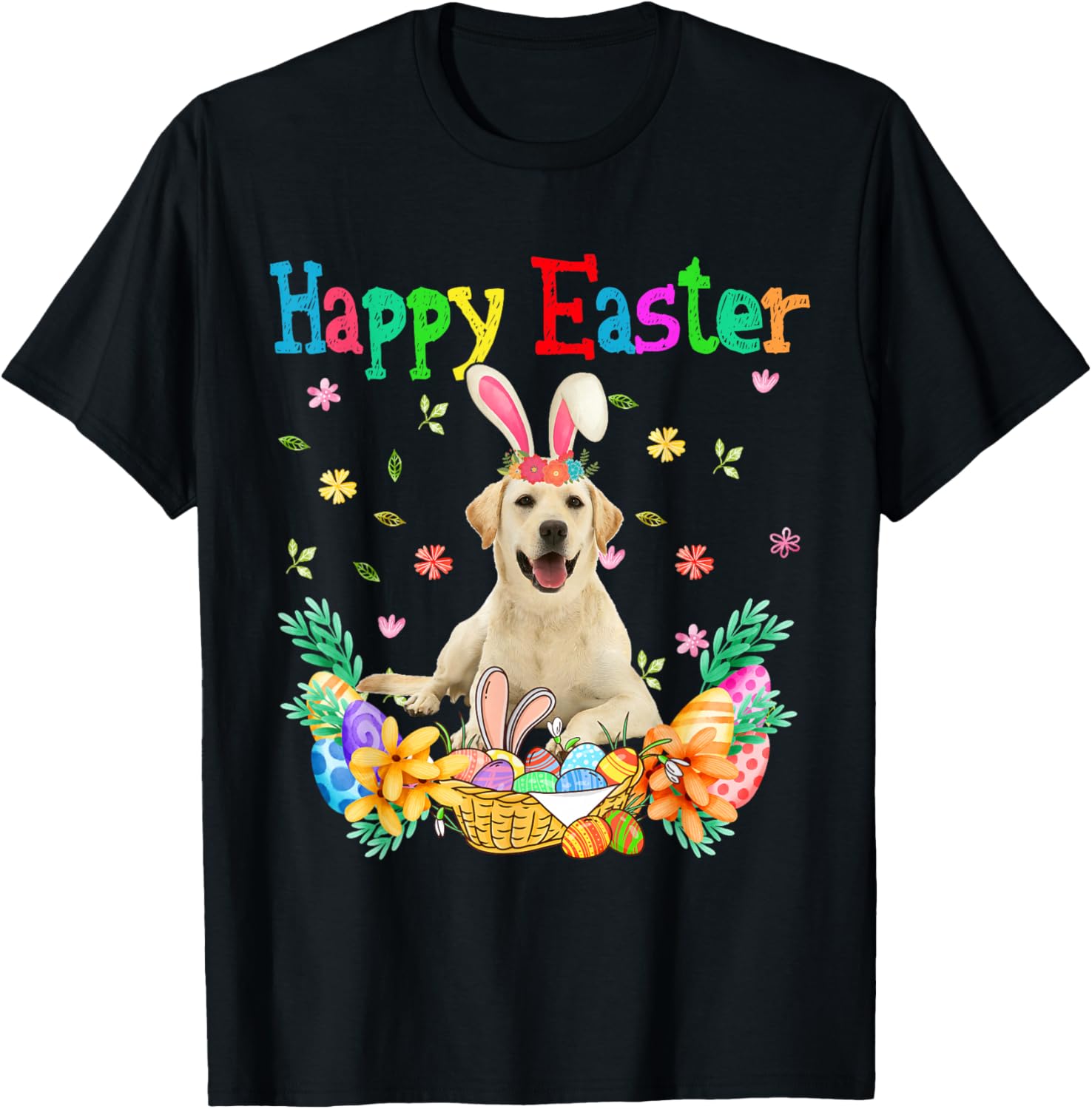 Happy Easter Labrador Retriever Bunny Labrador Retriever Egg T-Shirt - T-Shirt | Black