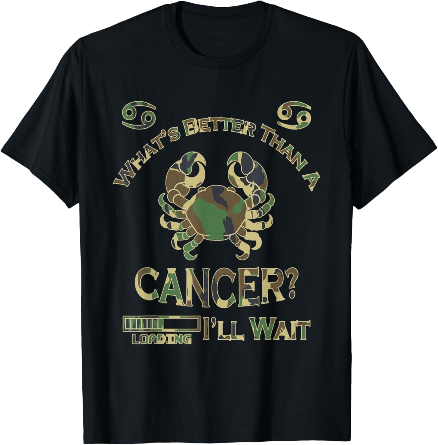 Cancer June King Man Born In July Zodiac Camouflage Birthday T-Shirt - T-Shirt | Black