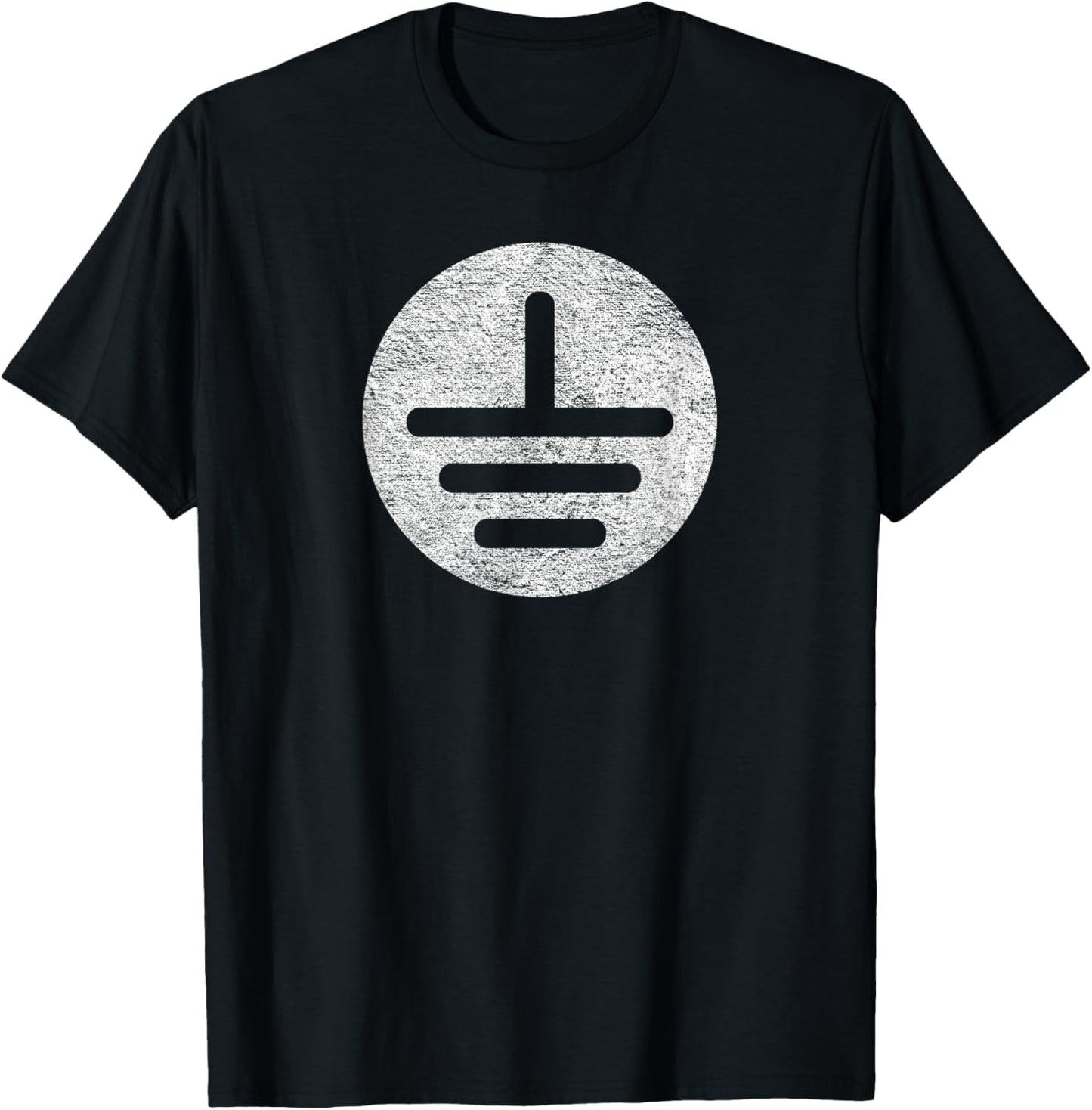 Electrical Ground Symbol Stay Grounded Electric Tech T-Shirt - T-Shirt | Black