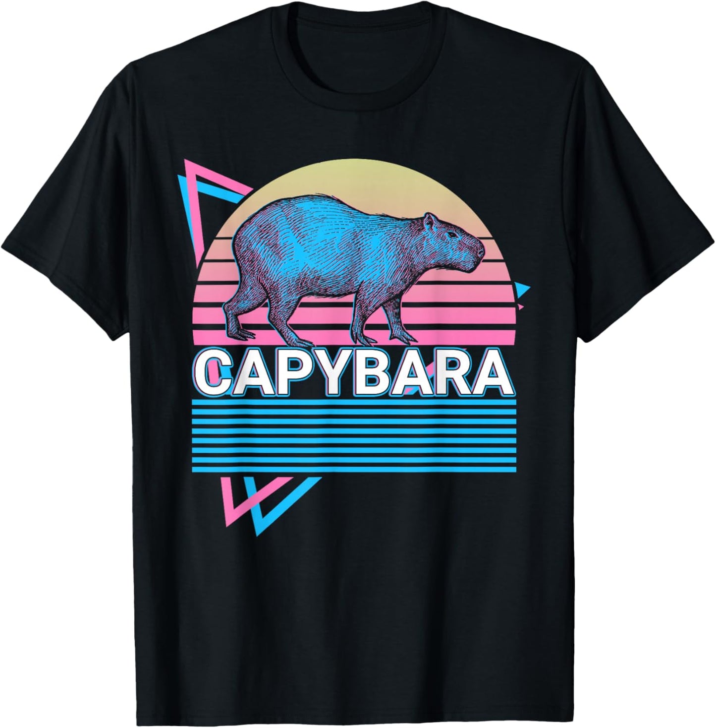 Capybara Retro T-Shirt - T-Shirt | Black