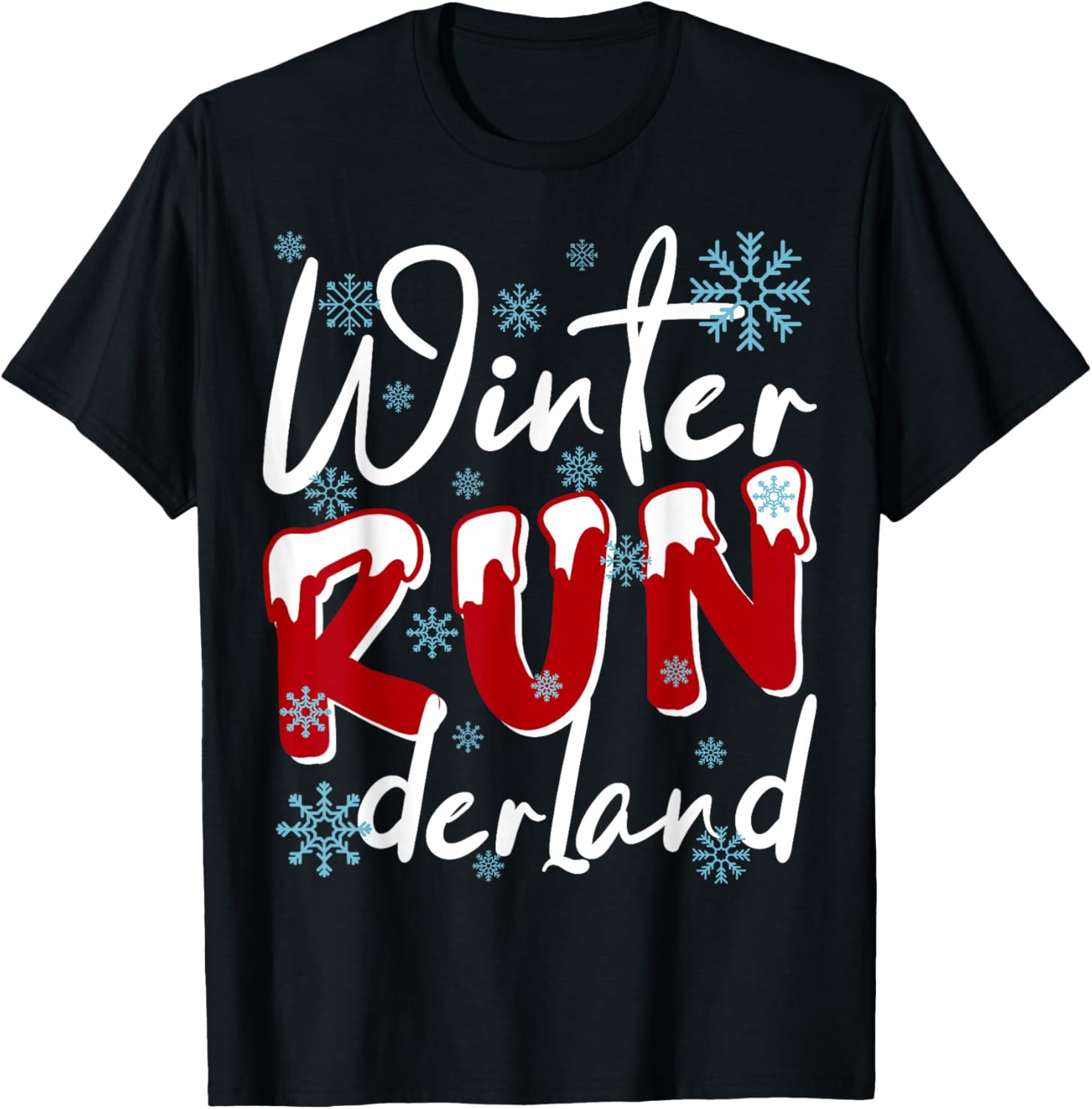Christmas 5K Winter Run Derland Holiday Team Running Outfit T-Shirt - T-Shirt | Black