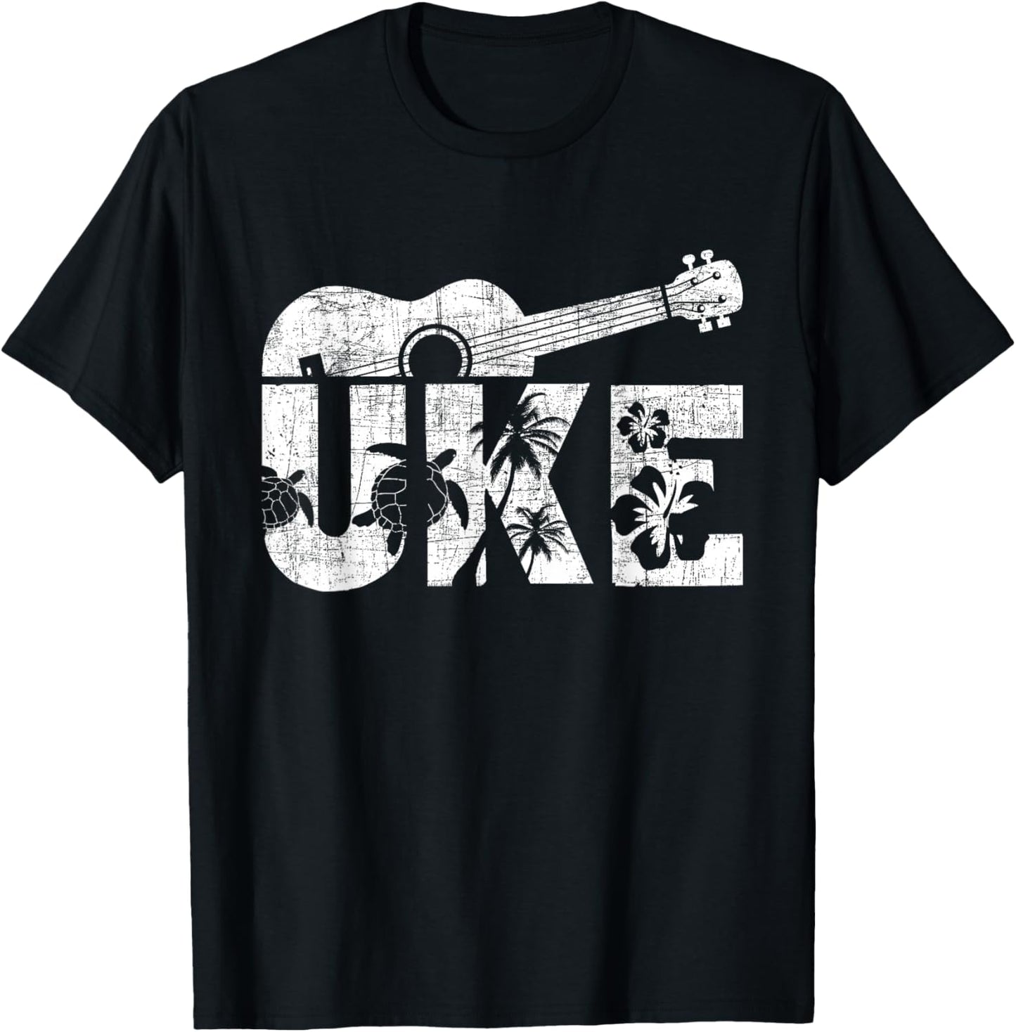 Uke - Ukulele Player Ukulelist Music Guitarist Small T-Shirt - T-Shirt | Black
