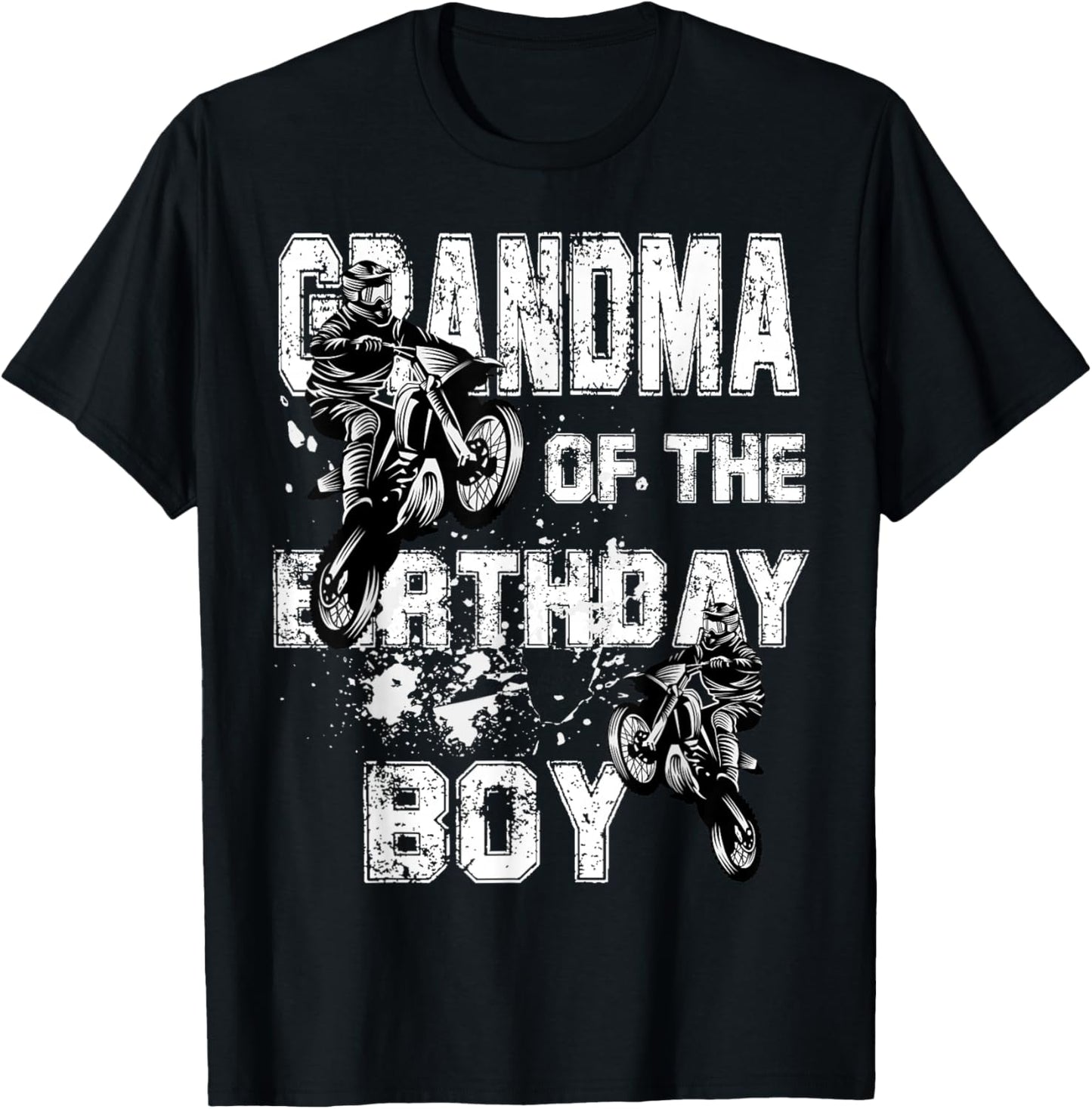 Grandma Of The Birthday Boy Motocross Ride Motorcycle T-Shirt - T-Shirt | Black