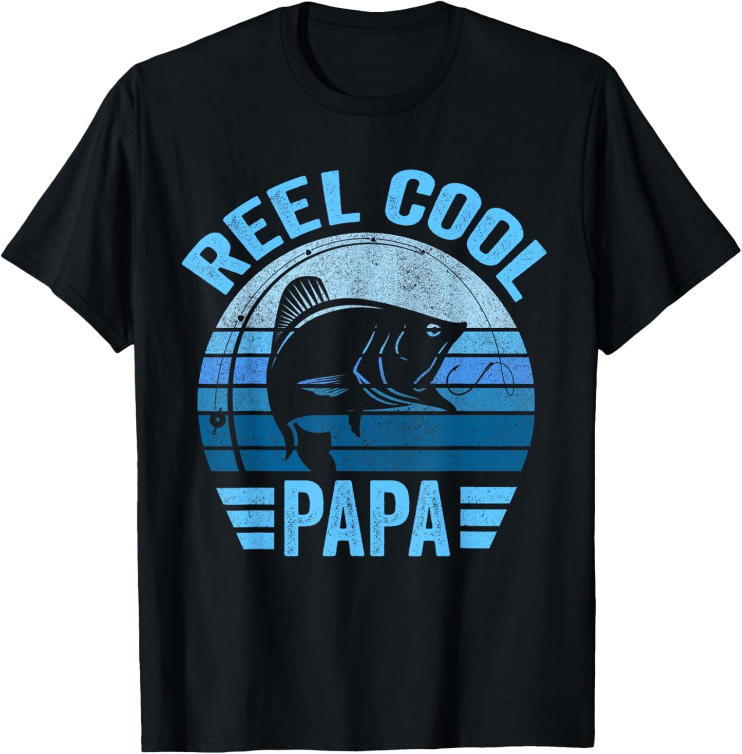 Reel Cool Papa Shirt Papa Fishing Reel Cool Papa T-Shirt - T-Shirt | Black