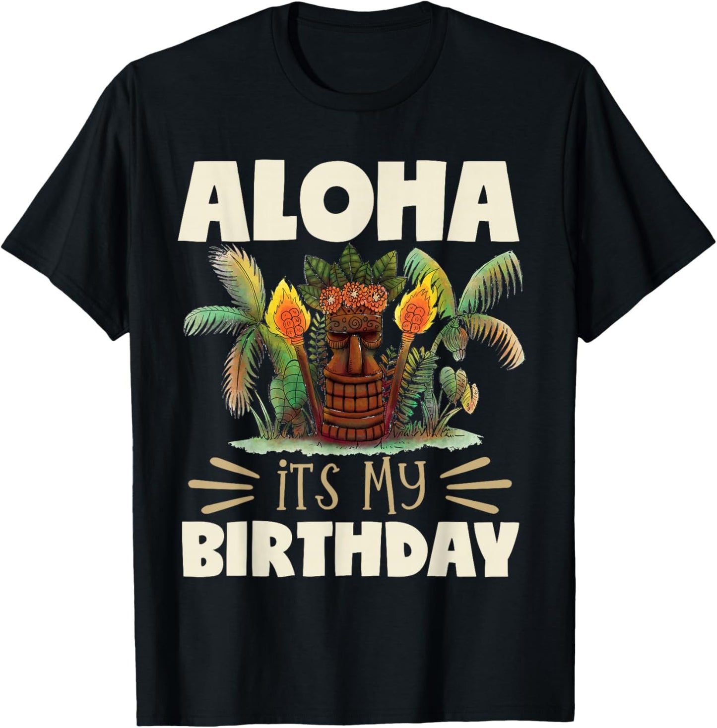 Hawaiian Islands Vintage Souvenir Aloha Its My Birthday T-Shirt - T-Shirt | Black