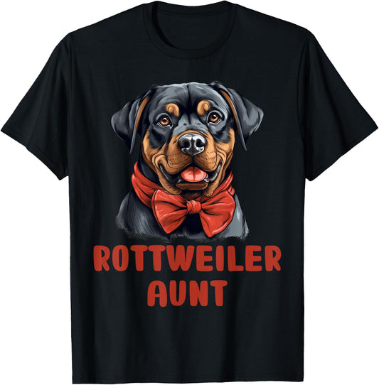 Cute Rottweiler Aunt Dog Lover Gift Funny Puppy Rottie Owner Men Women Kids T-Shirt - T-Shirt | Black