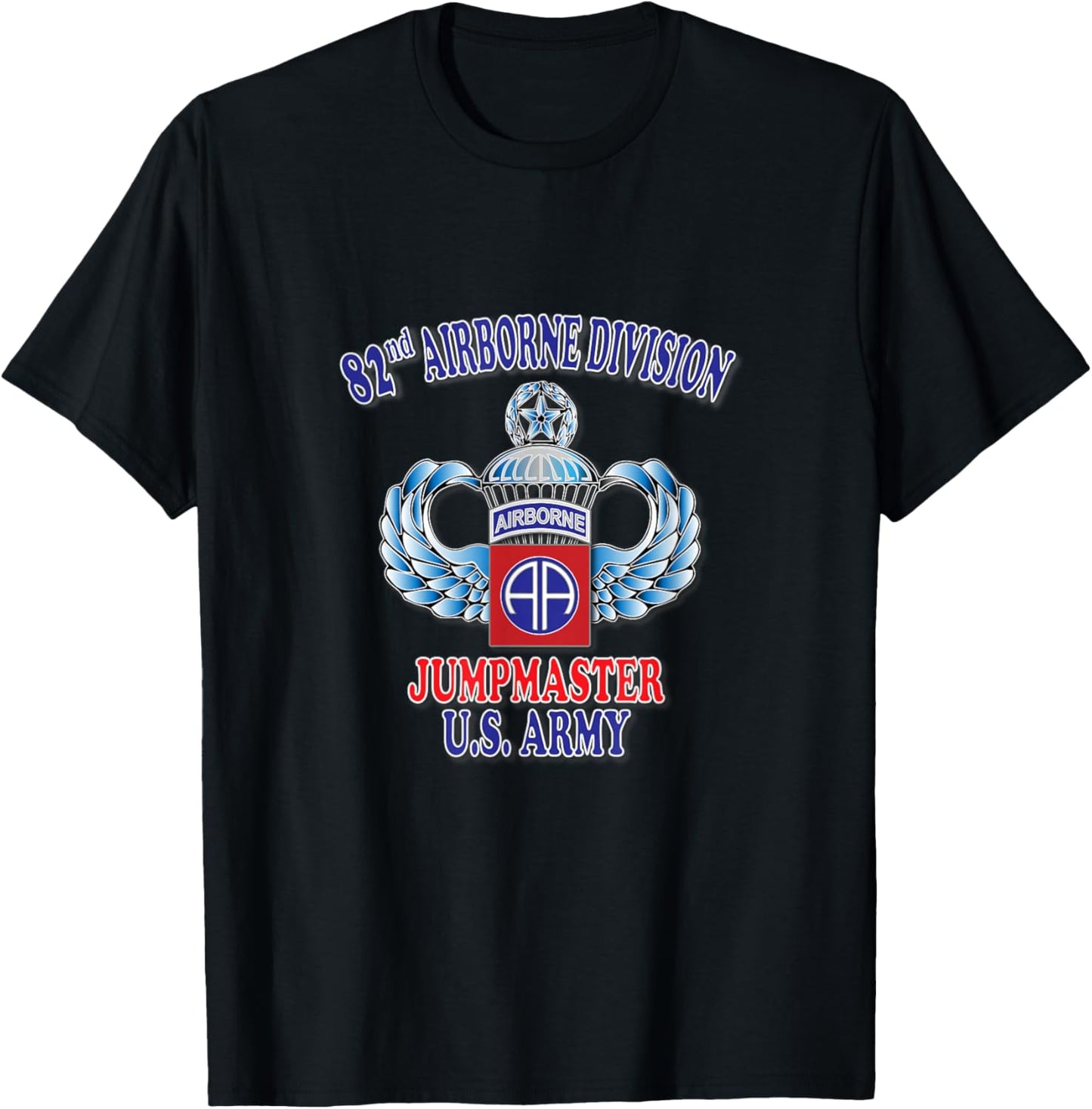 82nd Airborne Division Jumpmaster- Master (Front Design) T-Shirt - T-Shirt | Black