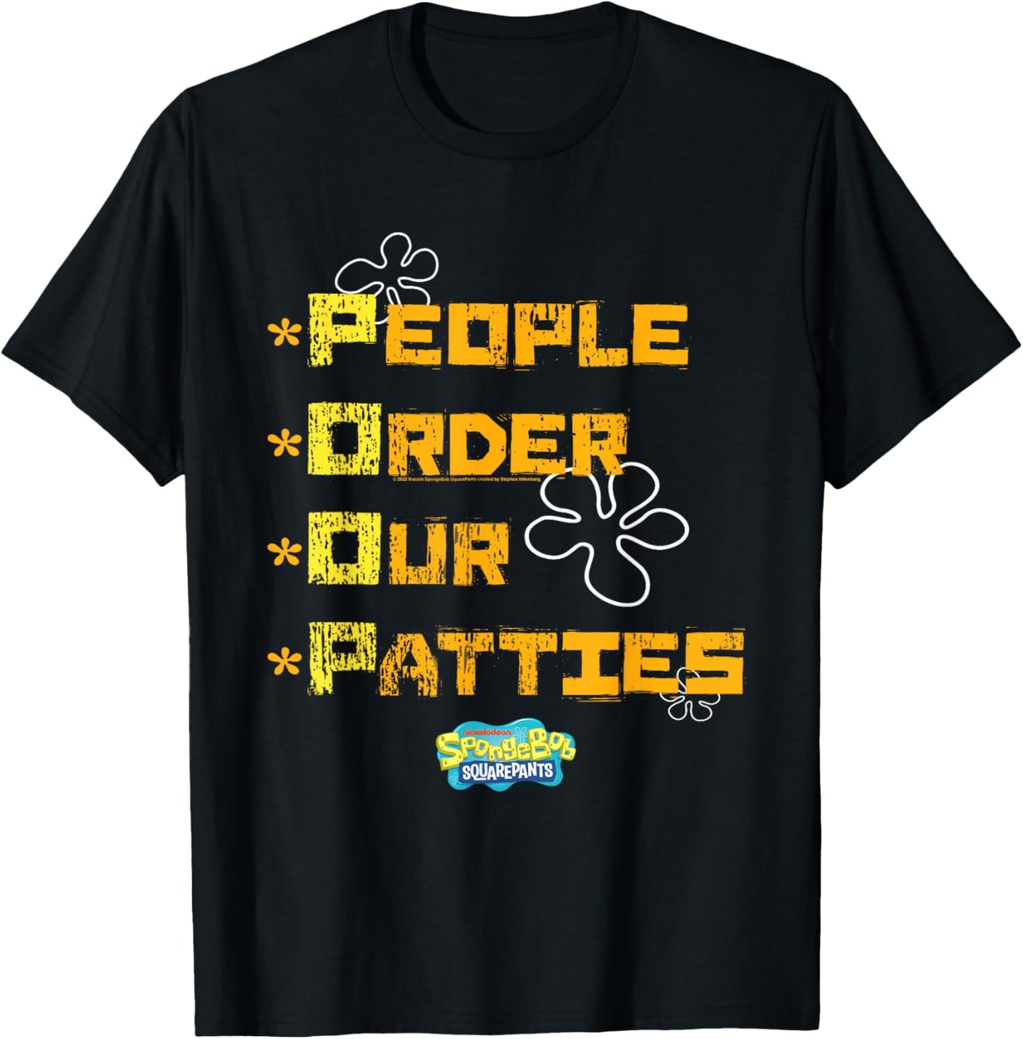 SpongeBob SquarePants People Order Our Patties T-Shirt - T-Shirt | Black