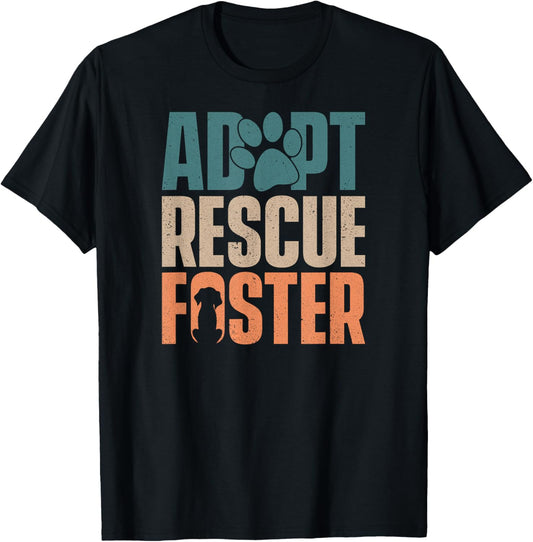 Cute Dog Adoption Rescue - Adopt Rescue Foster Women Girls Kids T-Shirt - T-Shirt | Black