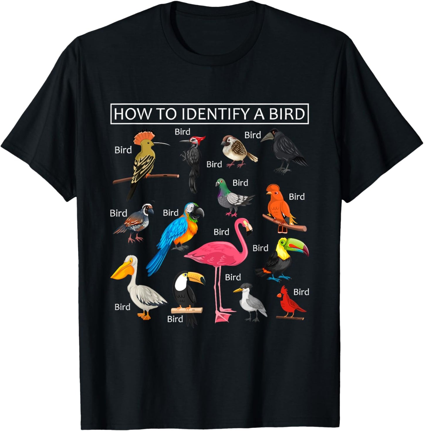 How To Identify A Bird Funny Birds Lover Nature Birdwatcher T-Shirt - T-Shirt | Black