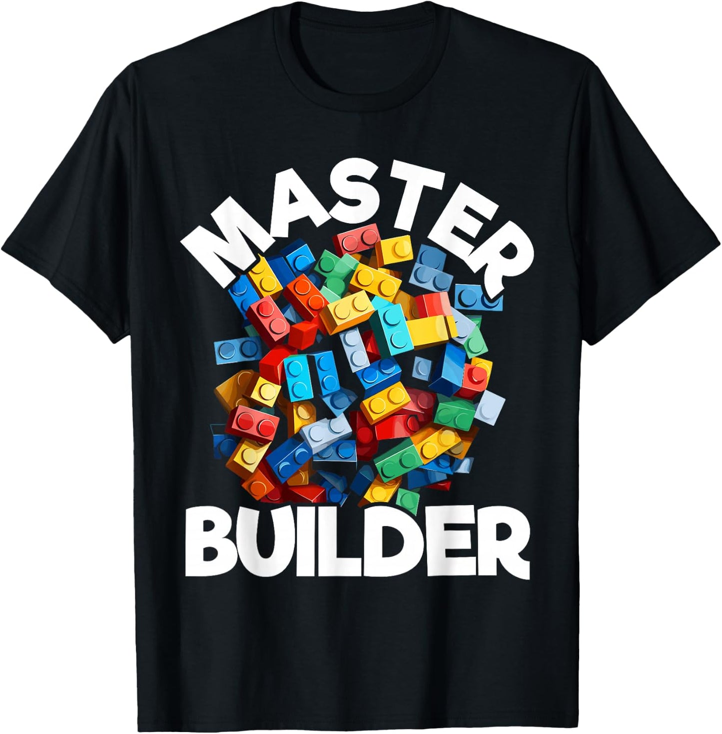 Master Builder Bricks Blocks Play Toys T-Shirt - T-Shirt | Black