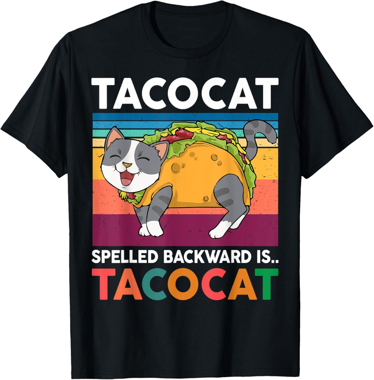 Taco Cat-Shirt Women Men Youth Kids Spelled Backward Tacocat T-Shirt - T-Shirt | Black