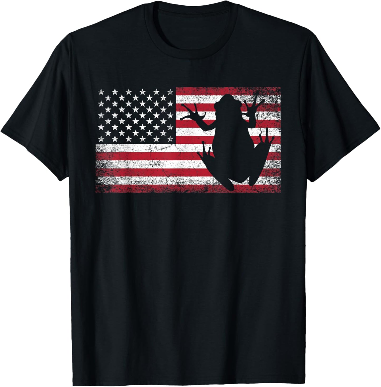 Frog Toad 4th of July Gift American Flag USA - America T-Shirt - T-Shirt | Black