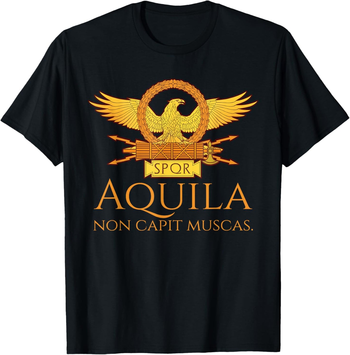 Ancient Rome - Aquila Non Capit Muscas - Latin Language T-Shirt - T-Shirt | Black