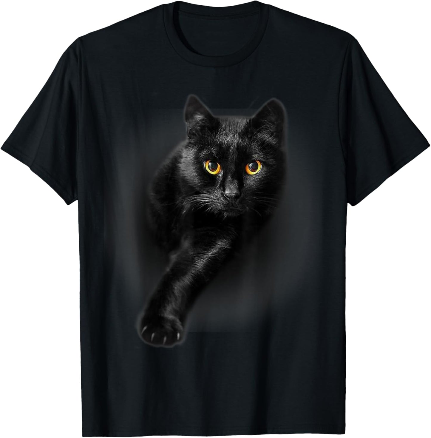 Black Cat Yellow Eyes Cats Shirt Gifts T-Shirt - T-Shirt | Black