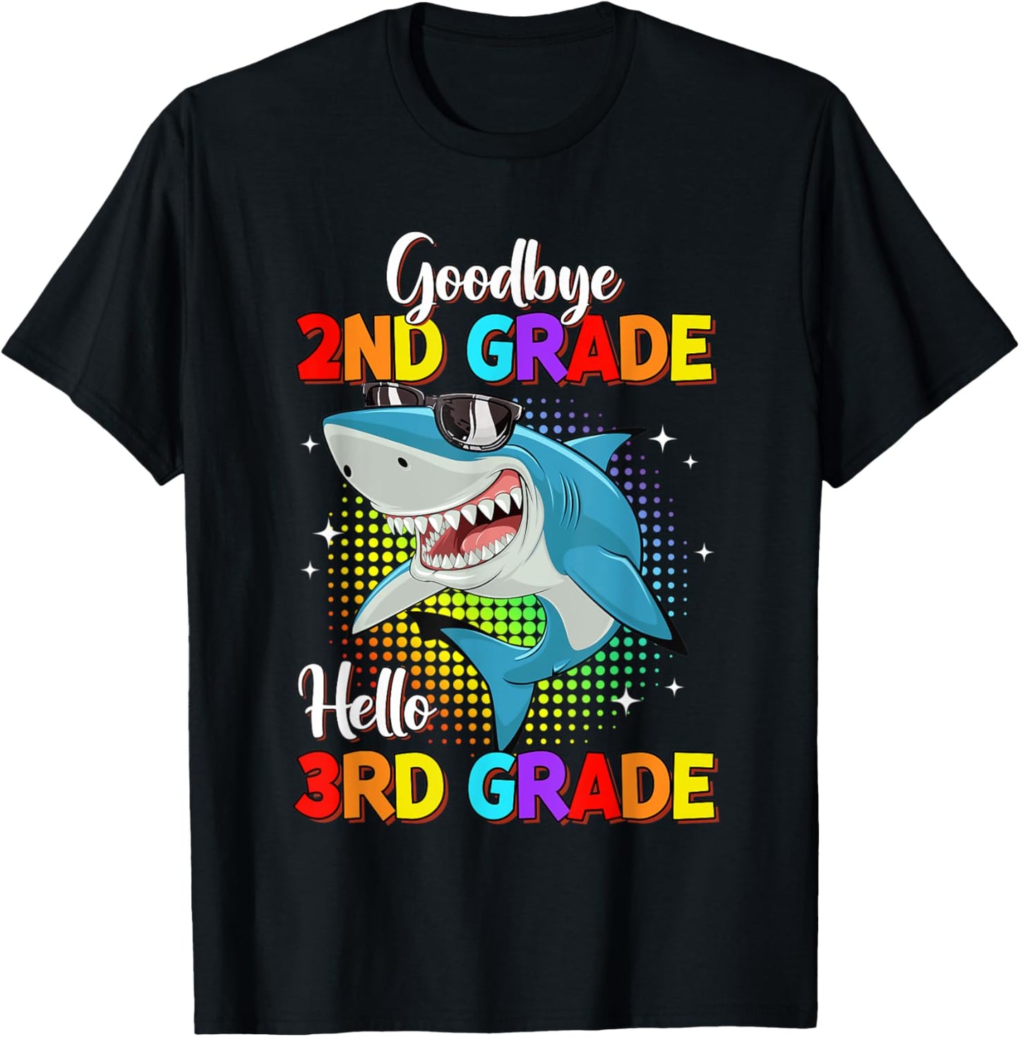 Goodbye 2nd Grade Hello 3rd Grade Funny Shark Kids Boys T-Shirt - T-Shirt | Black