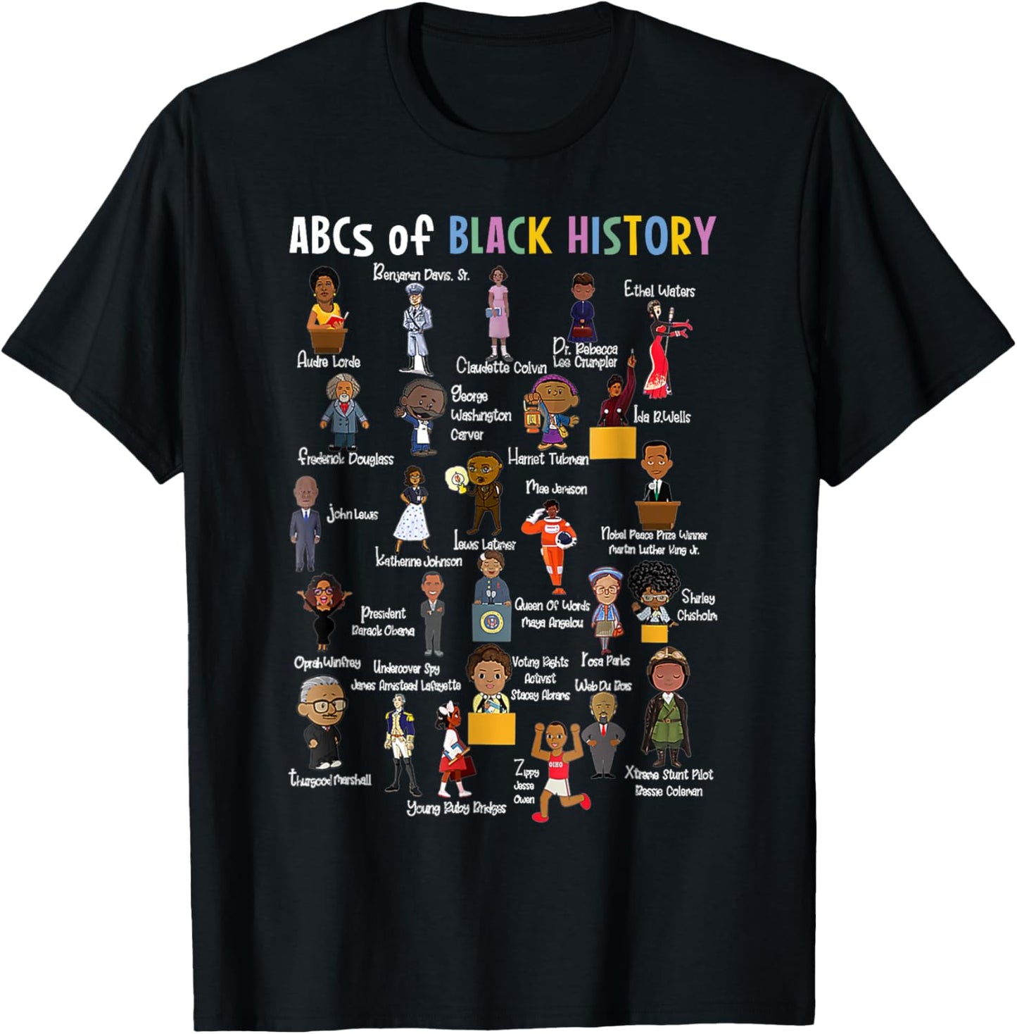 Abcs of Black History Month Juneteenth Day Black Men Women T-Shirt - T-Shirt | Black